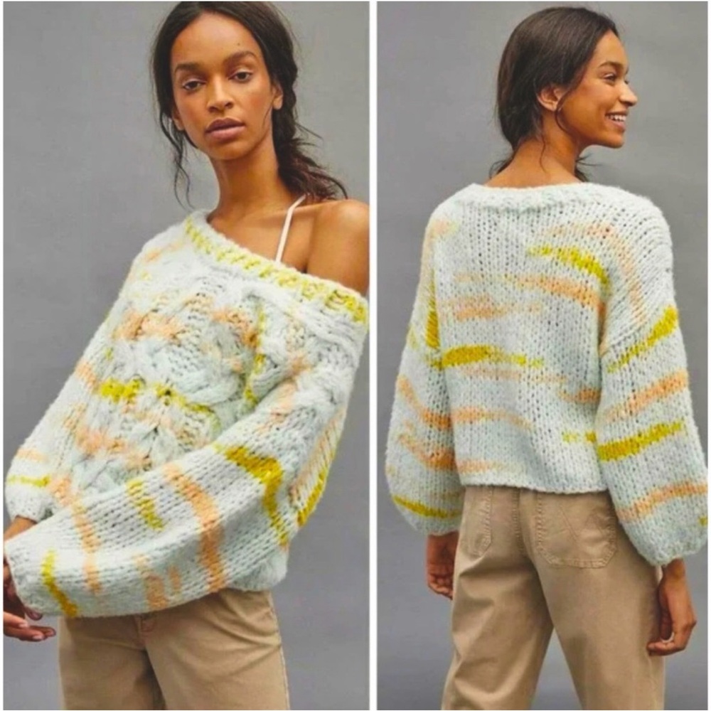 Anthropologie Oversized Jojo Cable-Knit Sweater